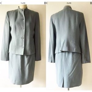 Wworth Size 6 Women’s Skirt suit Woolen Light Blue
